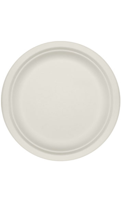 PLATO LLANO FIBRA BIO Ø22x2 cm blanco compostable