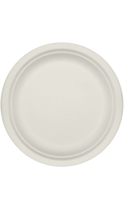 PLATO LLANO FIBRA BIO Ø26x2,5cm blanco compostable