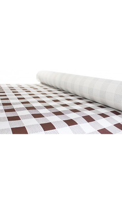 ROLLO MANTEL CELULOSA 1x100 m cuadros marrones 40g