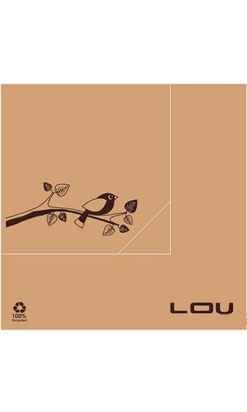 SERVILLETA 20x20cm 2c 1/4 P&P LOU nature Ecolabel