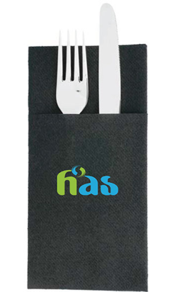 Servilleta de papel 32x40 Airlaid 60g Canguro negra - Personalizada