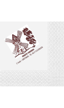 Servilleta Blanca 40x40 cm - Personalizada en 2 Colores - Pedido Mínimo 24 Cajas