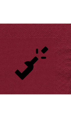 Servilleta Personalizada 40x40 cm 2c 1/4 P&P Burdeos