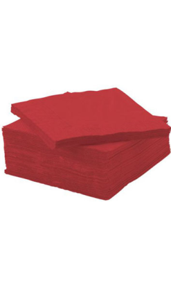SERVILLETA 40x40cm 2c 1/4 P&P roja Ecolabel