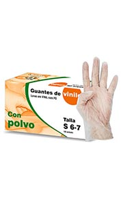 SIGAL SOFT T-M natural guante vinilo con polvo