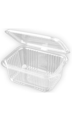 TARRINA TAPA BISAGRA 500 cc PET 120x152x60 mm