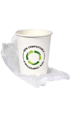 VASO COMPOSTABLE EMBOLSADO CON PLA 210 ml 