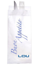 BOLSA BLANCA + SERVILLETA 30x40 P&P  blanca 