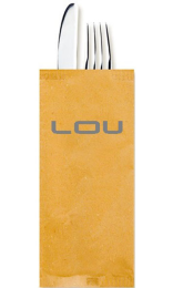 Bolsa Kraft para Cubiertos y Servilletas - Diseño Natural - 30x40 - P&P