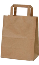 BOLSA KRAFT CON ASA PLANA 26+17x26cm