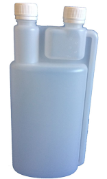 Dosificadora de Botella con Doble Boca y Tapones - 1000 cc - Color Natural