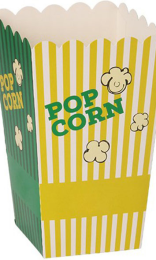 Palomitas en Caja 1 Litro - Personalizadas en 4 Colores