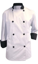 CHAQUETA CHEF UNISEX MANGA COMBINADA BOTONES 200g 