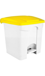 CONTENEDOR 30 l VDM con tapa amarilla y pedal