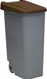 Contenedor Eco HAS 85 litros gris con tapa marrón
