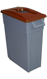 Contenedor Almacenamiento EUS HAS 65 litros - Gris Tapa Abierta Marrón