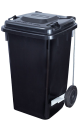 CONTENEDOR HAS 100 l  con pedal y 2 ruedas negro