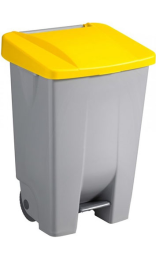 CONTENEDOR SEL HAS 80 l gris con pedal con tapa