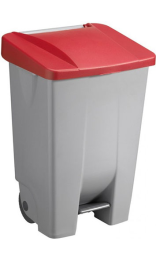 CONTENEDOR SEL HAS 80 l gris con pedal con tapa 