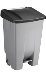 CONTENEDOR SEL HAS 80 l gris con pedal con tapa 