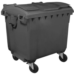 CONTENEDOR ZONA 1000 l 4 ruedas tapa plana gris