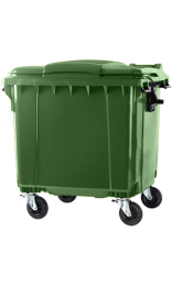 CONTENEDOR ZONA 1000 l 4 ruedas tapa plana verde