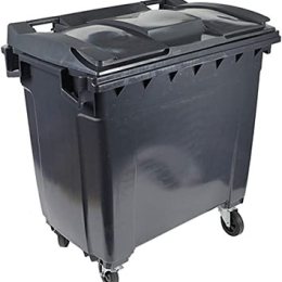 CONTENEDOR ZONA 800 l 4 ruedas tapa plana gris