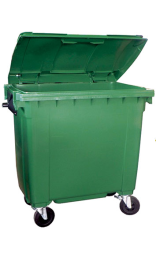 CONTENEDOR ZONA 800 l 4 ruedas tapa plana verde