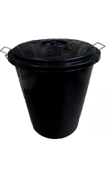 CUBO HAS CON TAPA 100 l NEGRO 