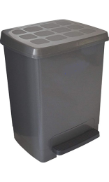 CUBO PEDAL HAS 26 l gris con tapa 