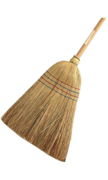 ESCOBA MIJO 4 CORDONES con mango madera