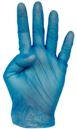 GUANTE VINILO 4,5 g T-S azul sin polvo 