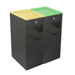 Papelera Metálica Basculante 2 x 40L Verde