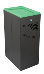 Papelera metálica 40L - Tapa basculante verde | Tienda Online