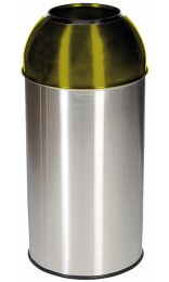 Papelera de Acero Inoxidable Dome 40L Amarilla