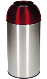 Papelera Dome 40L Inox Cupula Abierta Roja y - Compra Online