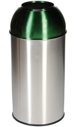 Papelera Dome 40 litros Inox Cupula Abierta Verde - ¡Oferta!