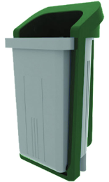 PAPELERA ELEGANT 50 l Tapa verde