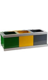 PAPELERA IDEAL RECICLAJE 3 CUBOS 8 l pintada verde