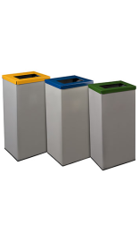 Papelera metálica 70L con tapa amarilla - ¡Oferta!