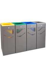 Papelera Metálica 40L con Tapa Abierta - Envío Rápido