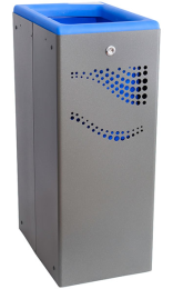 Papelera metálica azul 40 litros - Envío rápido y seguro