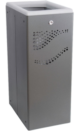 Papelera metálica 40 l - Tapa abierta gris - Envío rápido