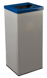 Papelera Metálica Todo 70L con Tapa Abatible Azul