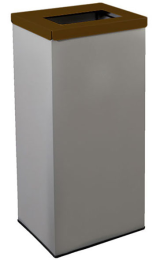 Papelera Metálica Todo 70L con Tapa Abatible Marrón