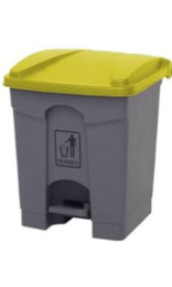 PAPELERA TOTAL GRIS TAPA AMARILLA 45 l con pedal