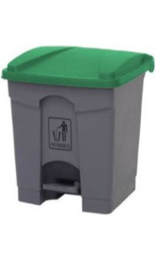 PAPELERA TOTAL GRIS TAPA VERDE 45 l con pedal