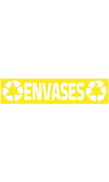 PICTOGRAMA RECTANGULAR AMARILLO ENVASES 10x42cm