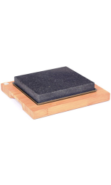 PIEDRA VOLCANICA 20x18 cm / BASE MADERA 27x25 cm