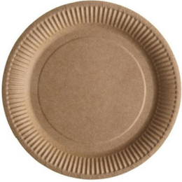 PLATO CARTON ANTIGRASA KRAFT Ø180 cm compostable